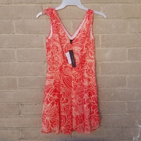 CYNTHIA STEFFE VNECK SLEEVELESS ORANGE SUMMER SZ 4 - Picture 1 of 15
